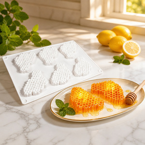 Moldes de Silicona de 6 Cavidades con Forma de Panal de Abeja para Chocolate, Fondant y Repostería - Product Image 1