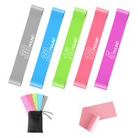 Bandas de Resistencia de Látex de 5 Niveles, Bandas de Entrenamiento para Cadera y Glúteos, Bandas Elásticas para Fisioterapia y Ejercicio en Casa