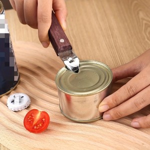 Wooden Handle Bottle Opener 2 In 1 Can Opener Kitchen Gadget For Beer And Canned Food - Product Image 1