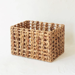 Cestas de almacenamiento tejidas de jacinto de agua rectangulares y cuadrados de alta calidad, organizador plegable personalizable para uso doméstico - Product Image 2