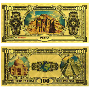 Nouvelle Conception Billet de Banque Commémoratif Sept Merveilles du <span class=keywords><strong>Monde</strong></span> Plaqué Or 24K Billet de Banque en Feuille d'Or 100$ Collection Cadeau - Product Image 4