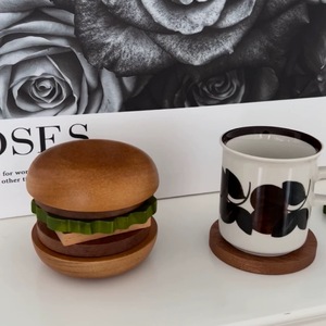 Posavasos Creativo de Madera con Forma de Hamburguesa, Alfombrilla Aislante de Calor de Madera Maciza, Forma Irregular, para Escritorio, Uso Doméstico - Product Image 2