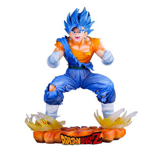 Figurine de collection Vegito Super Saiyan Blue en pose de combat avec tenue endommagée, statue en PVC d'anime, décoration de bureau pour les fans - Product Image 1