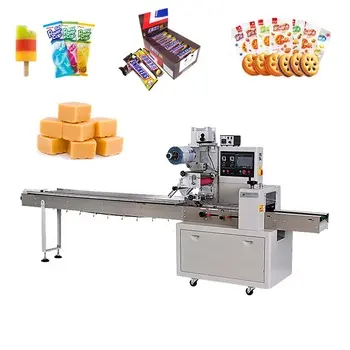 Factory Direct Sale Horizontal Protein Bar Price Chocolate Roll Packing Automatic Making Flow Wrap Pillow Packaging Machine