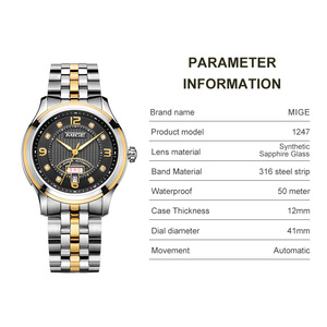 Relojes Mecánicos de Negocios de Moda Sencilla Personalizados, Reloj de Hombre Automático de Acero Inoxidable de Lujo - Product Image 3