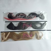 Sacs d'emballage en PVC plastique personnalisés de luxe avec logo pour extensions de cheveux, sacs à fermeture éclair imprimés pour emballages de perruques longues