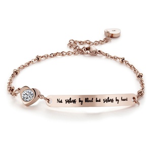 Wholesale Hot Selling Classical Stainless Steel Heart Plated CZ Diamond <b>Bracelet</b> - Product Image 1