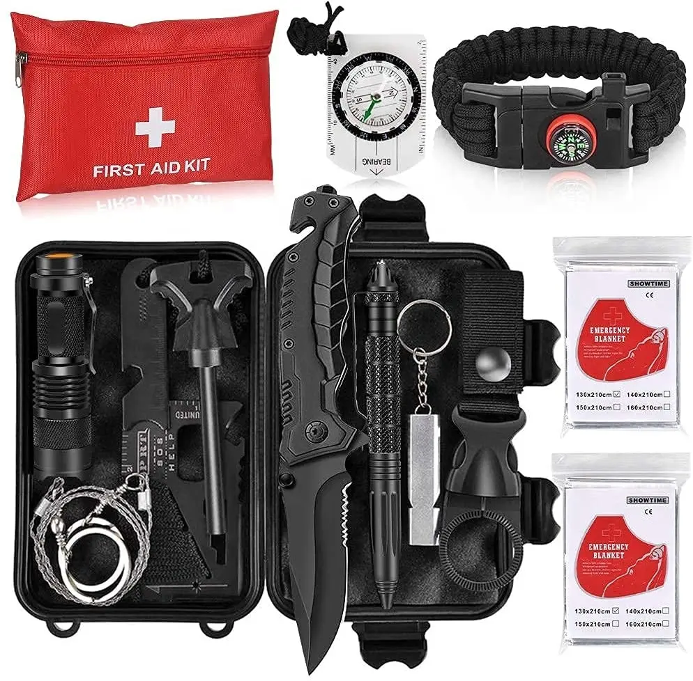 Survival Gear Equipment Tools Erste-Hilfe-Zubehör für SOS Emergency Tactical Hiking Hunting Disaster Camping Adventures