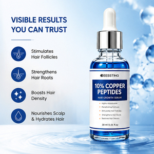 Sérum Capillaire Revitalisant Non Collant à 10% de Peptides de Cuivre pour la Repousse et l'Épaississement des Cheveux, Absorption Rapide, Vente en Gros - Product Image 3