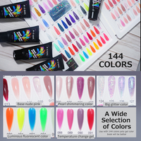 Distributeur d'ongles R S 30g Gel d'extension d'ongles 144 couleurs lampe UV Poly vernis à ongles Disco Gel Extension Gel de peinture