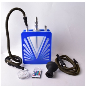 Kit Chicha Portable de Voyage avec Mini Éclairage LED, Tuyau en Silicone et Plastique Écologique Durable, Bol Phunnel et Poignée - Product Image 3