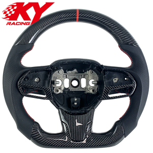 Volant sport racing en cuir et fibre de carbone personnalisé, compatible avec Chrysler 300 300C 300S SRT 2015-2024 - Product Image 1