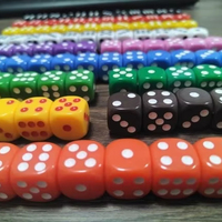 Deskjoy D6 Jeu de dés noirs 16mm à coins arrondis Carré Acrylique Fabricant
