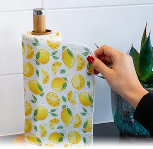 Rouleau de serviettes en <span class=keywords><strong>papier</strong></span> réutilisables lavables, lot de 12, serviettes en coton flanelle sans <span class=keywords><strong>papier</strong></span>, chiffon à vaisselle 10"X12" avec impression <span class=keywords><strong>citron</strong></span> personnalisée - Product Image 3