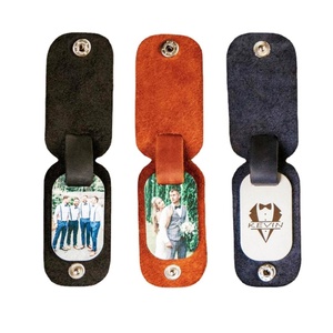 Oneway Wholesale Custom Eco-Friendly Durable PU Leather Photo Keychain Mini Personalized Photo <b>Frame</b> Holder Mother's Day Gift - Product Image 3