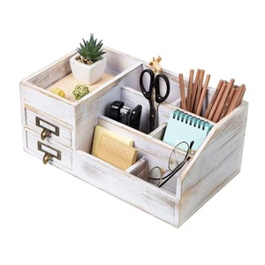 Wooden Desktop <b>Storage</b> Rack Multi Compartment Office Organizer <b>Drawer</b> <b>Box</b> Rectangle Standing Type 2nd Floor Image Color - Product Image 1