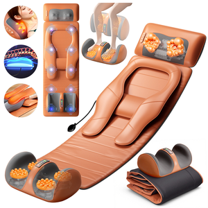 Coussin de massage chauffant professionnel pour le corps entier avec soutien lombaire à airbag et masseur de jambes, matelas de massage portable - Product Image 1