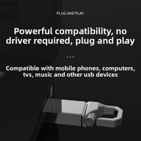 Nuova Chiavetta USB 4GB ad Alta Velocità con Chiusura a Moschettone, Impermeabile, in Metallo, Garanzia di 1 Anno, Senza Crittografia, per Auto/Computer/Telefono Cellulare