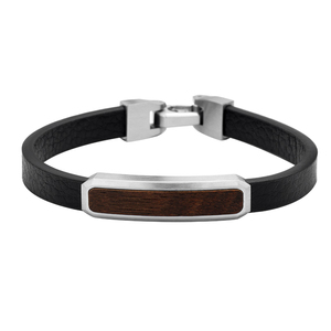 Pulsera de cinturón de cuero de acero inoxidable 316 y madera de <span class=keywords><strong>Bubinga</strong></span> de alta calidad para hombres - Product Image 3