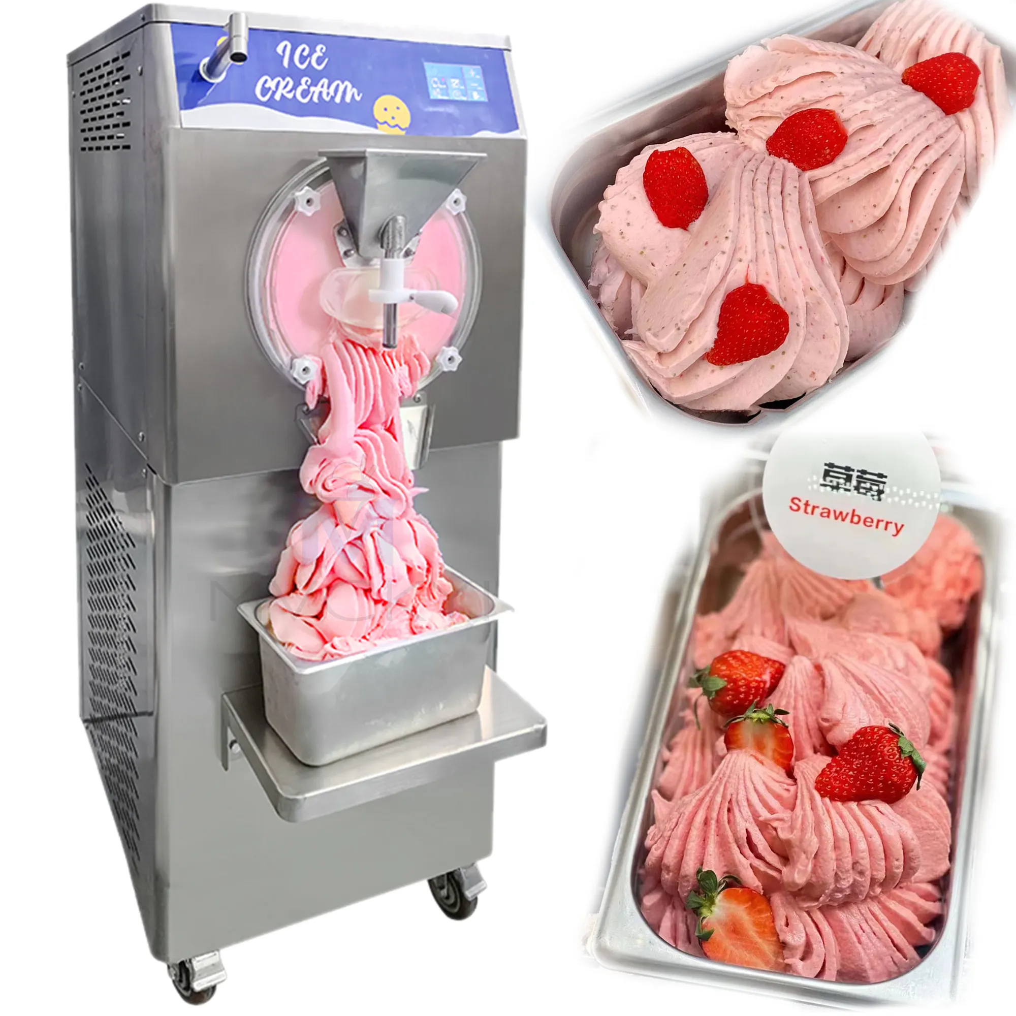 Máquina de fazer sorvete duro Mvckyi 48L/H 5 procedimentos, equipamento italiano de refrigeração, máquina de sorvete em lote