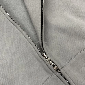 Sweat à capuche court en coton épais à double fermeture éclair hiver Boxy pull à capuche fabricants 420gsm sweat à capuche zippé blanc lourd - Product Image 4