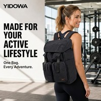 Sac à dos à enroulement avec pochette amovible pour articles humides et secs, poche latérale isotherme pour bouteille, compartiment rembourré pour ordinateur portable, idéal pour les trajets quotidiens