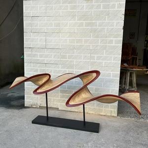 Decorazione Murale in Legno con Motivo a Onde, Scultura Curva in Legno per <span class=keywords><strong>Soggiorno</strong></span> e <span class=keywords><strong>Arredamento</strong></span> Casa - Product Image 5