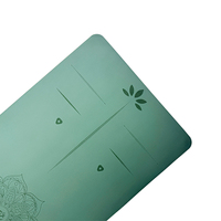 Tapis de yoga en caoutchouc PU amélioré, vert foncé, imperméable, résistant aux taches, motif mandala, facile d'entretien et durable