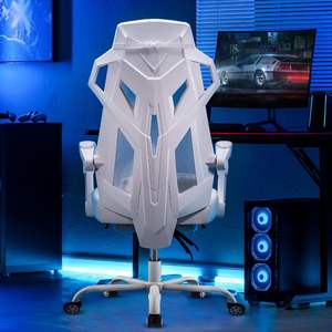 Chaise de <span class=keywords><strong>bureau</strong></span> ergonomique pivotante en tissu maillé noir de qualité supérieure avec roulettes muettes - Product Image 3