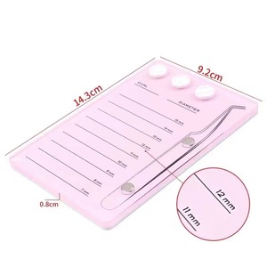Acrylic Eyelash <b>Extension</b> Tile Portable Magnetic Tweezers Board <b>Lash</b> Grafting Plate Private Label - Product Image 3