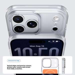 Funda para Teléfono Móvil Regena Cloud Mirror, Marco Metálico para Cámara, Antigolpes, Magnética, Alta Claridad, para iPhone 15, 16, 17 Pro Max - Product Image 2