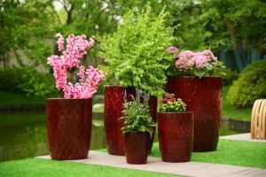 Set di 4 Vasi da Fiori in Ceramica Smaltata, Grandi, Moderni e Classici, per Interni/Esterni, con Fori di Drenaggio - Vendita all'Ingrosso - Product Image 4