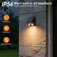 Lampe murale solaire magnétique extérieure IP54, étanche, à intensité variable, à commande tactile, pour porche, clôture, jardin, lampes murales décoratives LED