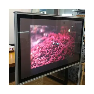 High contrast black projection film rear projection on the shop glass window for advertising