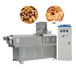 Twin Screw Automatic Industrial Frying Crispy 3D Corn Bugles Pellets Machine Equipment Doritos Chips Production Line