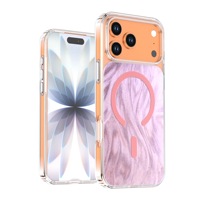 Coque de téléphone magnétique transparente Crystal Furrow pour iPhone 17 16 Pro 15 Plus 14 13 12 ProMax 17Air, finition mate de haute qualité