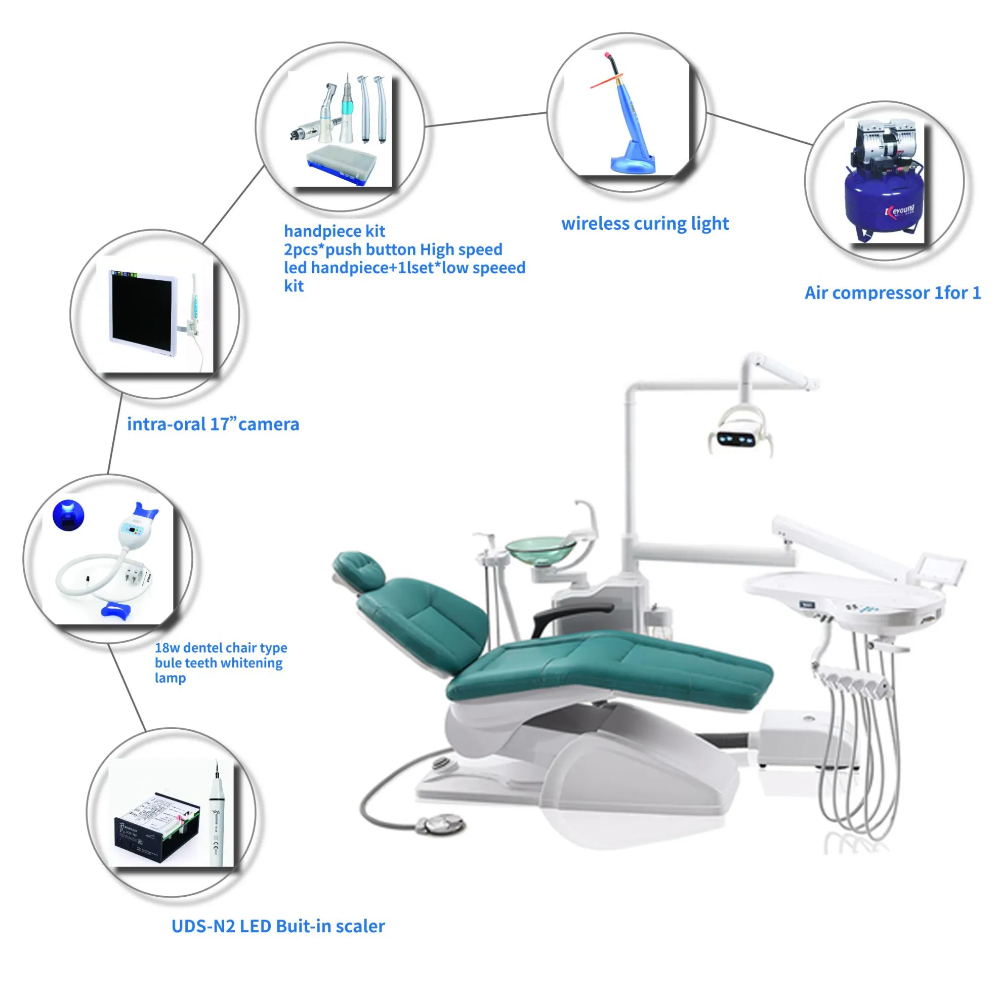 Diş ekipmanları dişçi sandalyesi seti ünitesi fiyat diş kliniği açık diş ünitesi seti