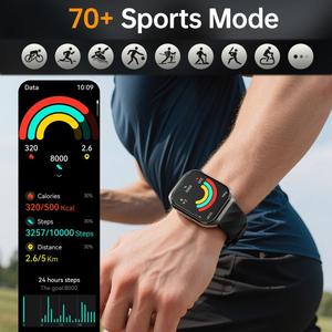 Smartwatch Sportivo MT66 con Cinturino in Acciaio, Schermo IPS Curvo da <span class=keywords><strong>1</strong></span>,83 Pollici, Batteria da 1000mAh, Impermeabile IP68 - Product Image 3
