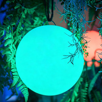 Lámpara de Bola LED RGB Colgante de 15 cm, Lámpara de Noche Recargable con Control Remoto para Decoración de Restaurantes, Bodas y Hogares