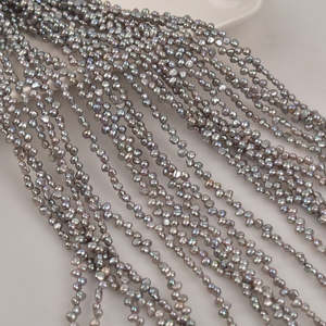Cuentas Sueltas de Perla Natural de Agua Dulce Gris de 4mm, 1320 Unidades, para la Elaboración de Joyas, Accesorio de Color - Product Image 4