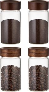 High Borosilicate Air Tight Storage Jars <b>Containers</b> With Acacia Wood Lid Glass Jars for Food Glass Spice Honey Jars - Product Image 3