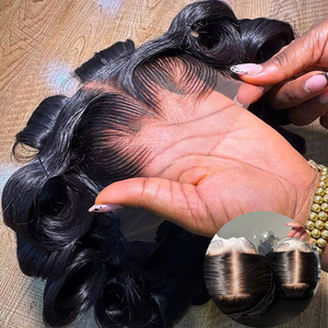 13x4 전체 정면 가발 새로운 라고스 헤어 라인 인모 가발 버진 레미 바디 웨이브 자연 색상 도매 HD 레이스 낮은 헤어 라인 가발 - Product Image 1