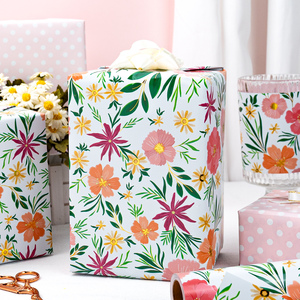 Floral <b>Pattern</b> Gift Wrapping <b>Paper</b> Double Sided Art <b>Paper</b> Eco-Friendly For Packaging And Craft Use - Product Image 1
