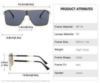 Lunettes femmes métal carré lunettes de soleil pour homme Vision lunettes de soleil polarisées nuit conduite lunettes surdimensionnées une pièce lunettes de soleil