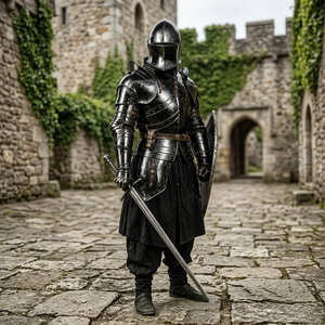 18GA Steel Vintage Handmade Medieval Full Body Armor Barbuta Set Knight Plate Suit Hanging <b>Christmas</b> Cosplay Promotional <b>Gift</b> - Product Image 4