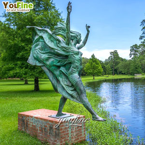 Statue de femme dansante en bronze moderne de grande taille à vendre - Product Image 3