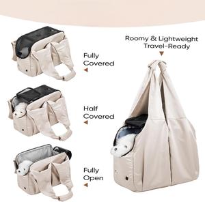Sac de transport <span class=keywords><strong>pour</strong></span> animaux de compagnie souple et portable, sac à main respirant en maille <span class=keywords><strong>pour</strong></span> <span class=keywords><strong>chien</strong></span> avec 4 grandes poches <span class=keywords><strong>pour</strong></span> les voyages en plein air - Product Image 4