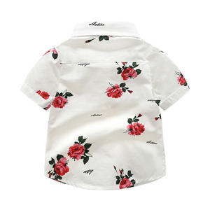 1-8Y été fleur coton chemise Shorts 2 pièces enfants bébé garçon vêtements Boho été Floral ensembles KBLS-003 - Product Image 4