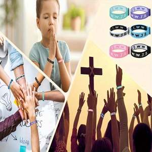 W.W.J.D. Personalizado de Fábrica Pulsera con Estampado Jacquard de Letras, Tejida, Ajustable, Regalos para Amigos - Product Image 5