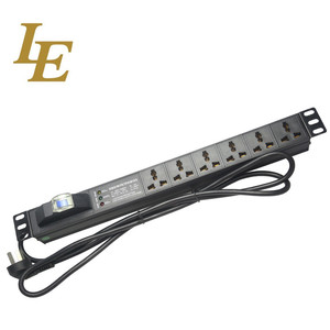 PDU Universal de 19 Pulgadas con Interruptor, de 4 a 8 Vías, Instalación Horizontal en Rack, Enchufe Eléctrico de Aleación de Aluminio - Product Image 2